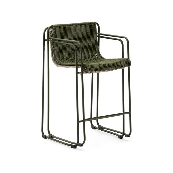 Zelena metalna vrtna barska stolica Maurina – Kave Home-image-3