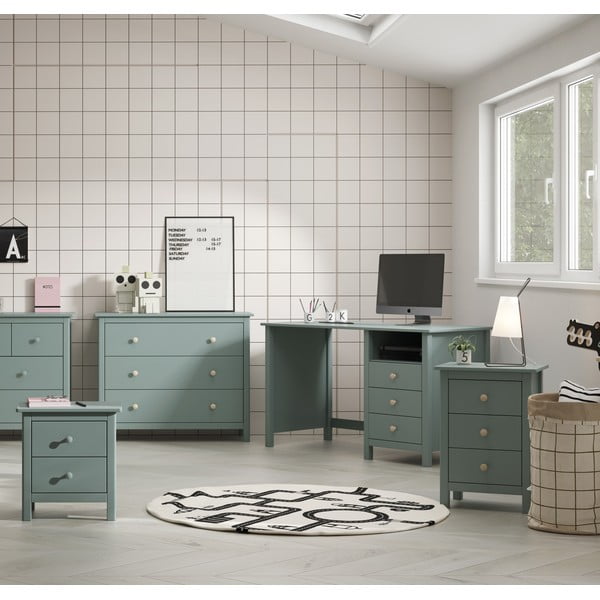 Petrolej zeleni dječji noćni ormarić od masivnog bora Max – Marckeric-image-1