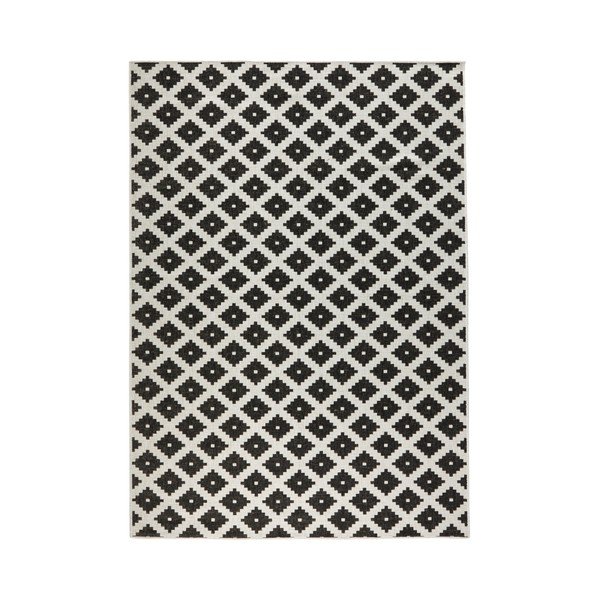 Crno-bijeli obostrani tepih s uzorkom Bougari, 120 x 170 cm
