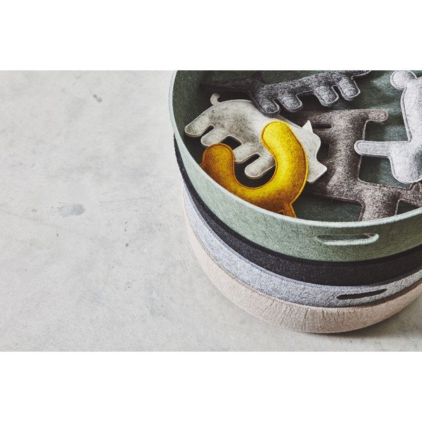 Tekstilna košara za skladištenje ø 46x12 cm Cesto Black – MiaCara-image-2