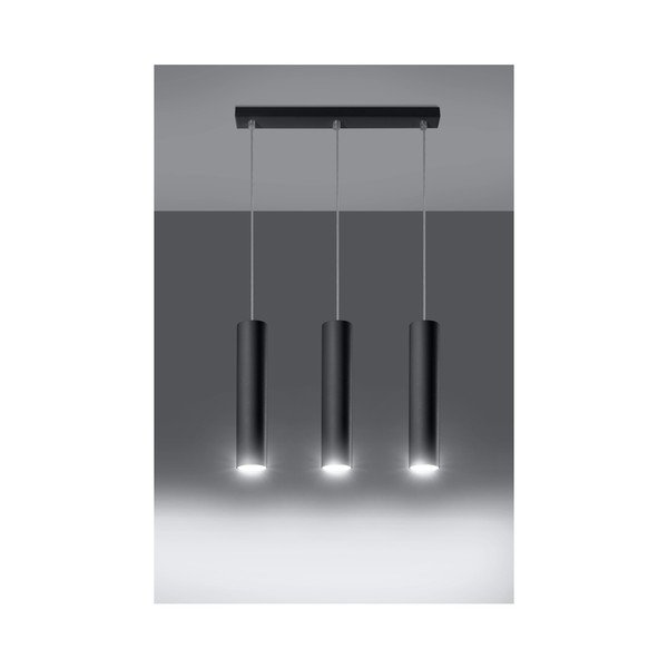 Crna metalna viseća svjetiljka Castro – Sollux-image-1