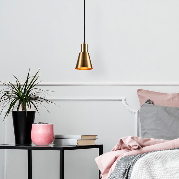 Crna/u zlatnoj boji viseća svjetiljka ø 14 cm Kem – Opviq lights-image-3