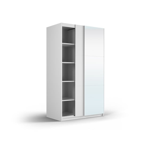 Bijeli ormar s ogledalom i kliznim vratima 122x215 cm Lisburn - Cosmopolitan Design-image-4