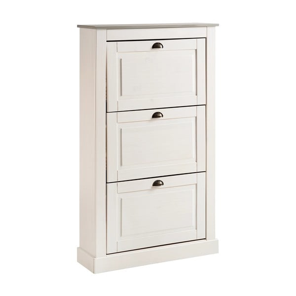 Bijeli preklopni ormarić za cipele od masivnog bora Toby – Støraa