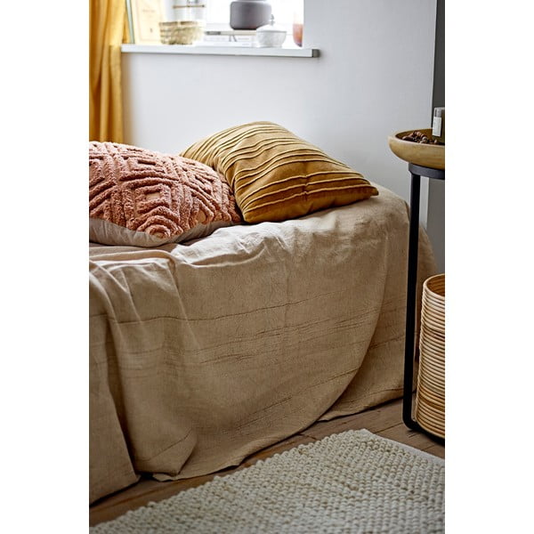 Smeđi prekrivač od mješavine lana 150x200 cm Terni – Bloomingville-image-1