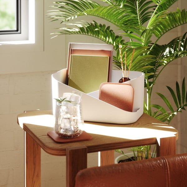 Bijeli plastičan kupaonski organizator za kozmetiku Glam – Umbra-image-3