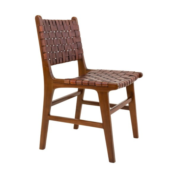 Smeđe blagovaonske stolice u setu 2 kom od masivne tikovine Perugia – House Nordic-image-3