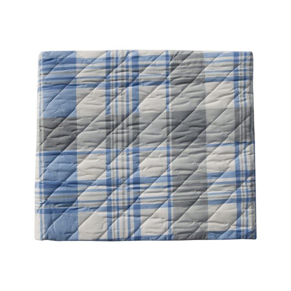 Plavi prošiveni prekrivač preko kreveta Checkers, 160 x 230 cm-image-2