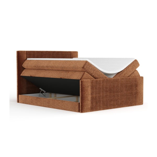 Narančasti boxspring krevet s prostorom za odlaganje 180x200 cm Bergamo – Maison de Rêve-image-2