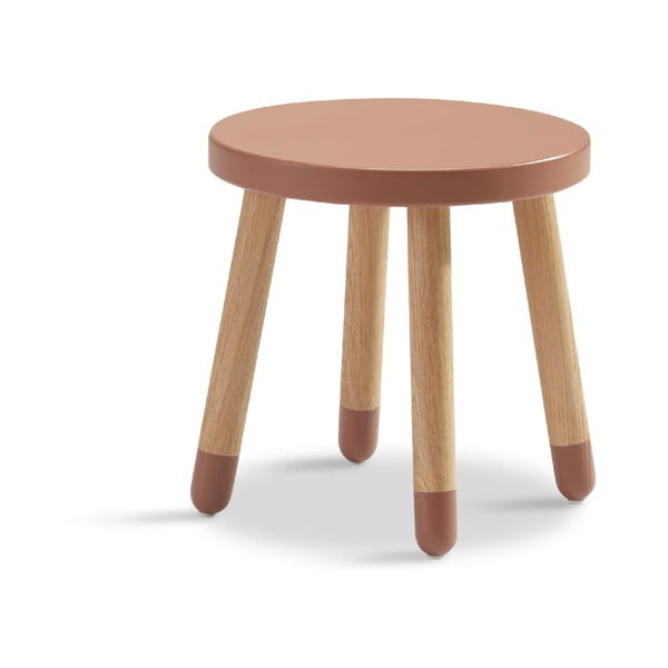 Ružičasta dječja stolica Flexa Dots, ø 30 cm