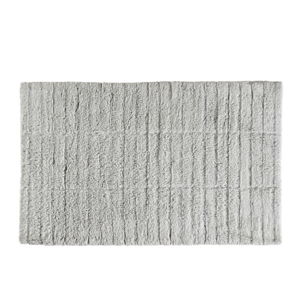 Svjetlosivi pamučni tepih za kupaonicu Zone Tiles, 50 x 80 cm