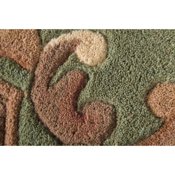 Zeleni vuneni tepih Flair Rugs Aubusson, 67 x 127 cm-image-1