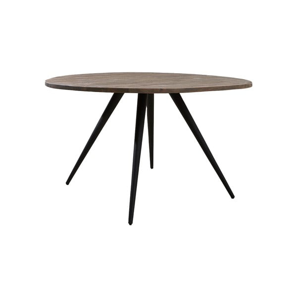 Crni/tamno smeđi okrugli blagovaonski stol s pločom stola od bagrema ø 120 cm Turi – Light & Living