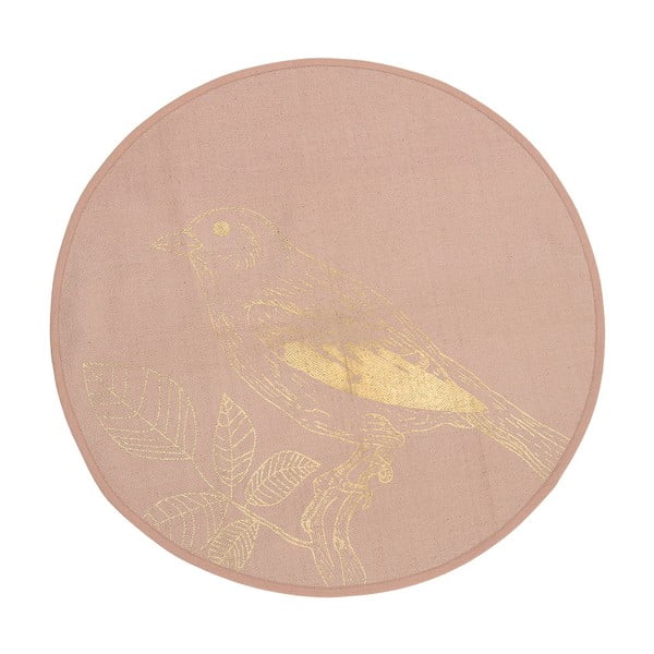 Ružičasti pamučni tepih Bloomingville Birdie, ⌀ 90 cm