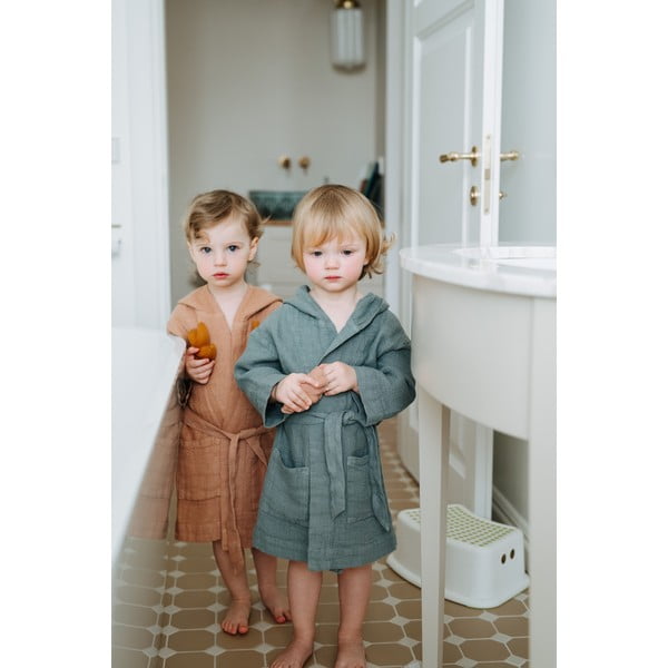 Dječji plavi laneni ogrtač Linen Tales Nature, veličine 104 - 116-image-3