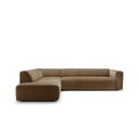 Smeđa baršunasta kutna garnitura (s lijevim kutom) Annie – Sits