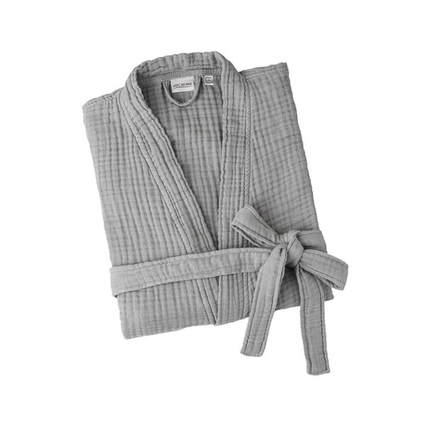 Sivi kućni ogrtač od muslina S/M Kimono – Foutastic-image-2