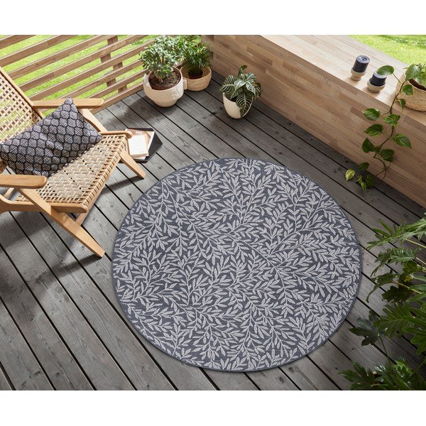 Antracitno sivi okrugli tepih ø 120 cm Twig – Hanse Home-image-1