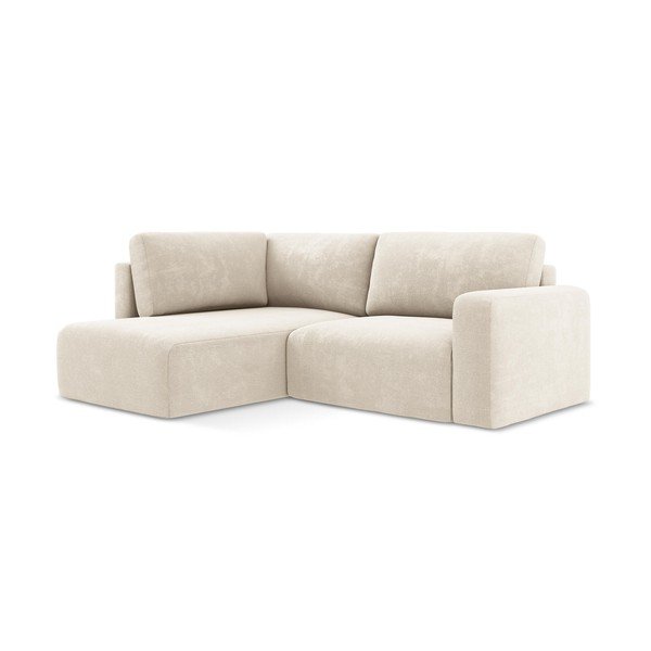 Krem sklopiva/s prostorom za odlaganje kutna garnitura od šenila (s lijevim kutom/u obliku slova L) Kona – Makamii-image-2