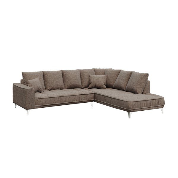Kutna garnitura tamno bež boje Devichy Chloe, desni kut, 288 cm-image-2