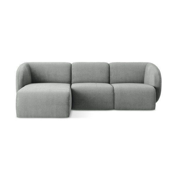 Siva kutna garnitura od šenila (s lijevim kutom/s ležaljkom) Lani – Makamii