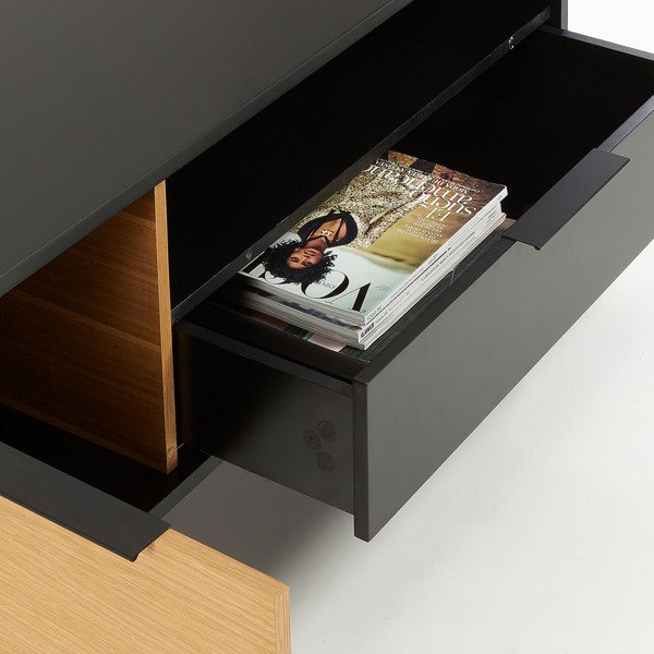 Crno-smeđa TV klupa Kave Home SAVOI, 120 x 50 cm-image-3