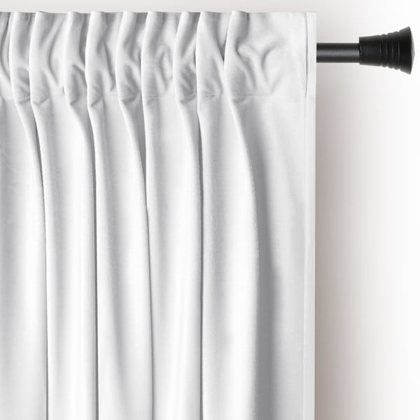 Bijela zavjesa za djelomično zamračenje od samta 140x245 cm Pleat – Restilo