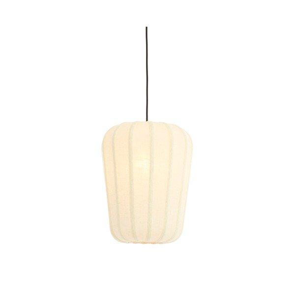 Bijela viseća svjetiljka s tekstilnim sjenilom ø 10 cm Bibury – Light & Living-image-1