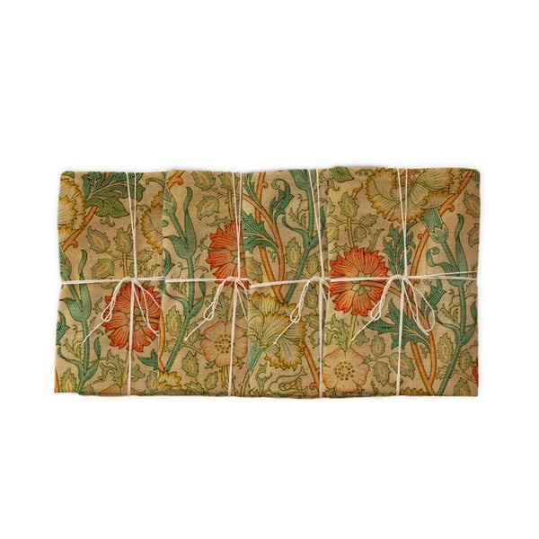 Set od 4 salvete s lanom Tierra Bella Jardin des Plantes, 43 x 43 cm