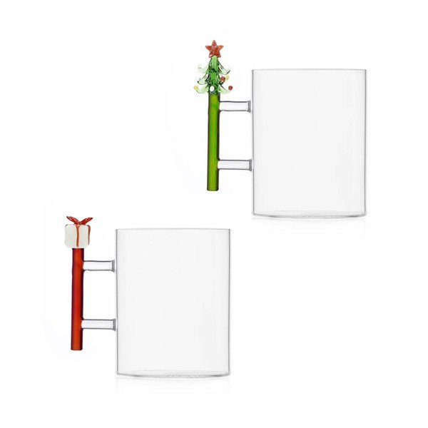 Staklene šalice u setu 2 kom s božićnim motivom 450 ml Long Live Xmas – Brandani