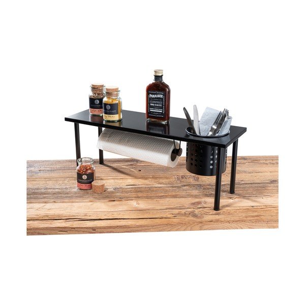 Crna kuhinjska polica s držačem za kuhinjske role Wenko Blanco-image-4