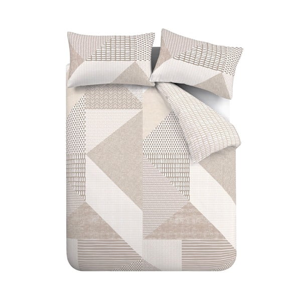 Bež posteljina za bračni krevet 200x200 cm Larsson Geo – Catherine Lansfield-image-2