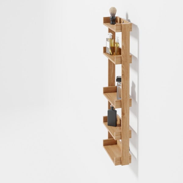 Zidna polica za kupaonicu od hrastovine Wireworks Yoku-image-3
