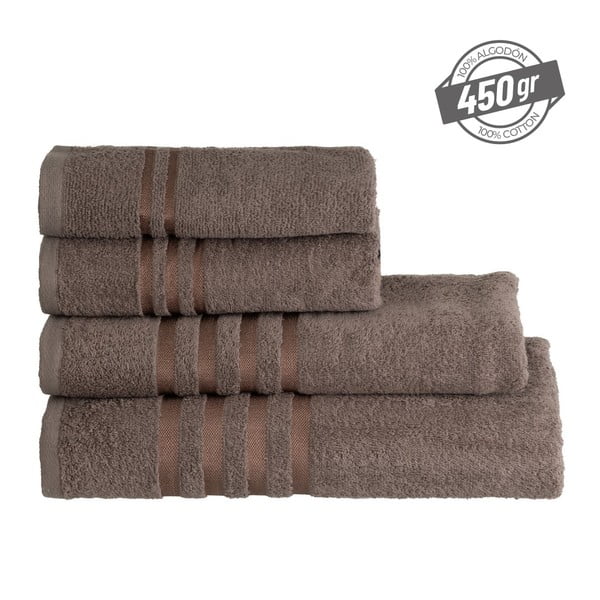 Smeđi pamučan ručnik od frotira 100x150 cm Simple – Casa Selección-image-4