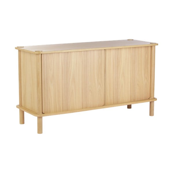 Komoda od punog hrasta s kliznim vratima u prirodnoj boji 135x73,5x48 cm Italic – UMAGE-image-1