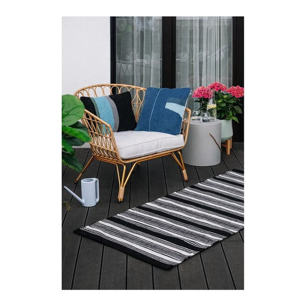 Crno bijeli dvostrani vanjski tepih od reciklirane plastike Green Decore Zambezi, 160 x 230 cm-image-2