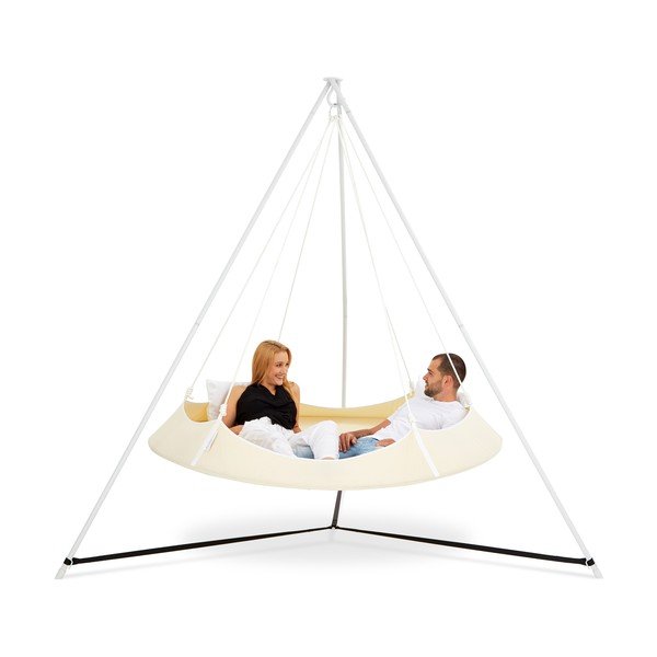 Krem vrtna ljuljačka sa postoljem - Hangout Pod-image-2