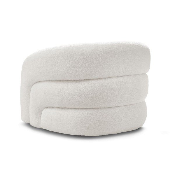 Bijela okretna fotelja od bouclé tkanine Elina – Bobochic Paris-image-4