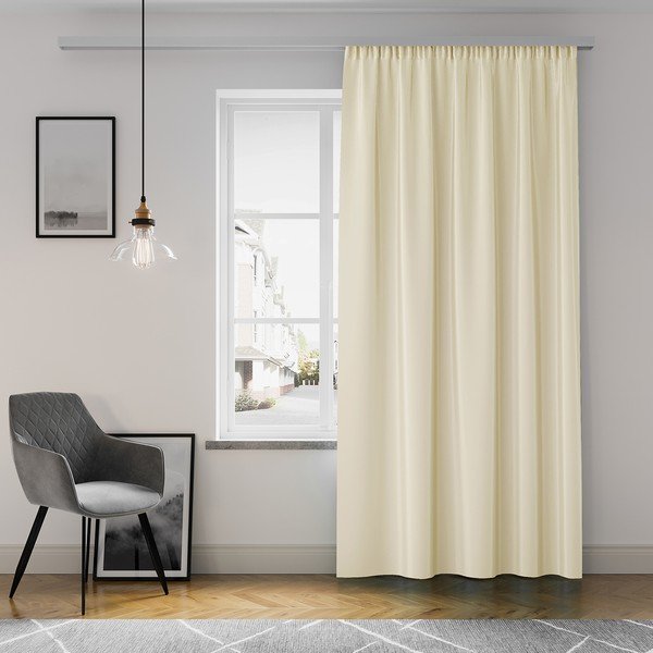 Bež zavjesa AmeliaHome Pleat, 140 x 250 cm-image-1