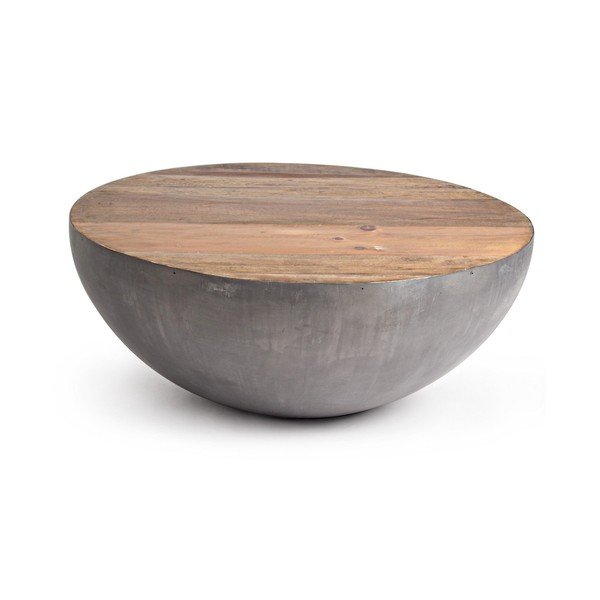 Sivi/u prirodnoj boji metalni okrugao stolić za kavu ø 90 cm Lancaster – Bizzotto