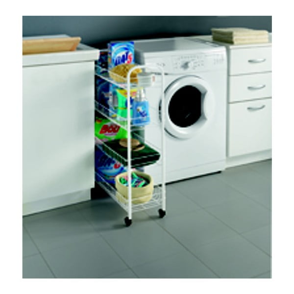 Bijela metalna mobilna polica 23x84 cm - Metaltex-image-3