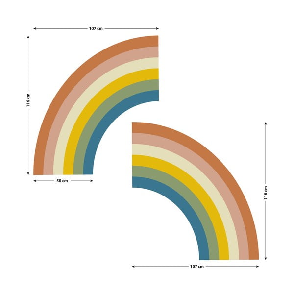 Dječja zidna naljepnica 158x87 cm Pastel Rainbow - Ambiance-image-2