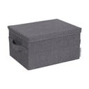 Siva tekstilna kutija za pohranu s poklopcem 35x26x19 cm Soft Storage – Bigso