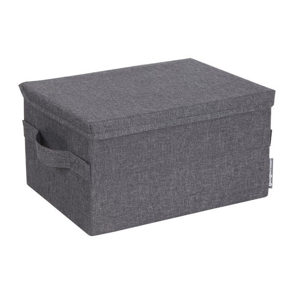 Siva tekstilna kutija za pohranu s poklopcem 35x26x19 cm Soft Storage – Bigso