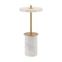 Krem mramorna LED stolna lampa s mogućnosti zatamnjivanja s metalnim sjenilom (visina 25,5 cm) Asteria Move Mini – UMAGE