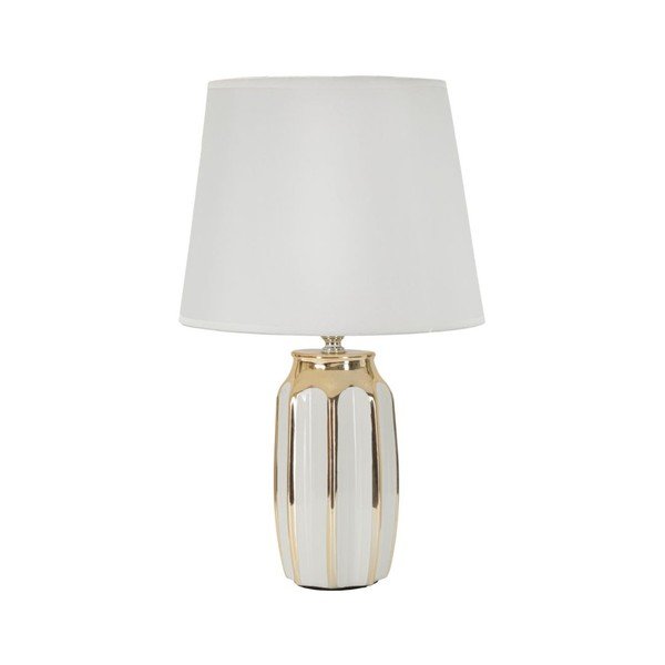 Bijela/u zlatnoj boji stolna lampa keramička s tekstilnim sjenilom (visina 40,5 cm) Cassy – Mauro Ferretti