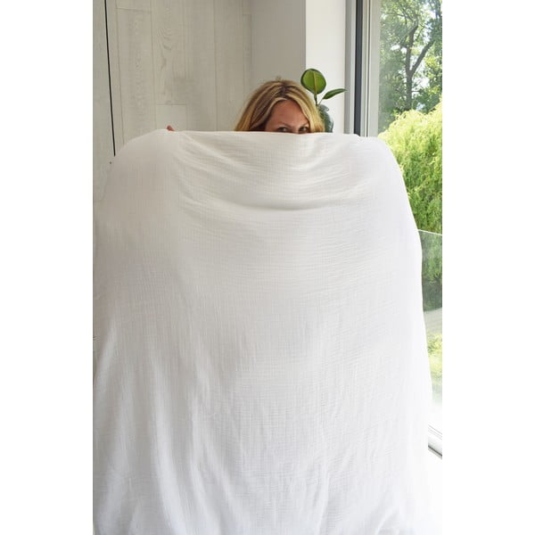 Bijela posteljina za bračni krevet od muslina 200x200 cm Plain Muslin – Butter Kings-image-4