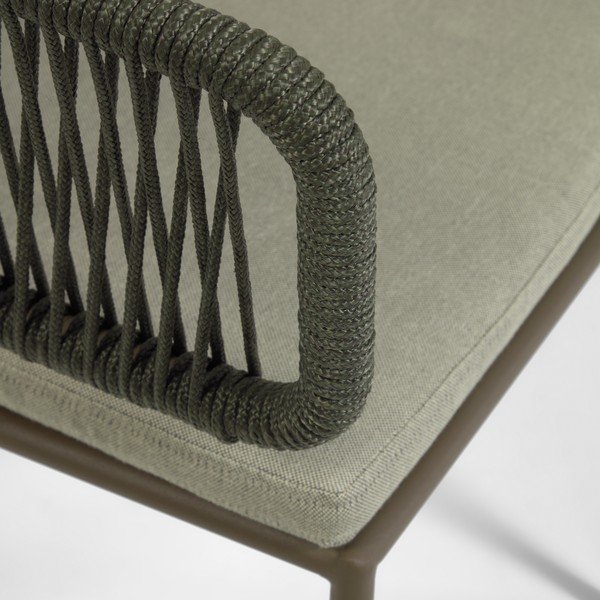 Vrtna stolica sa čeličnom konstrukcijom i zelenom špagom Kave Home Nadin-image-1