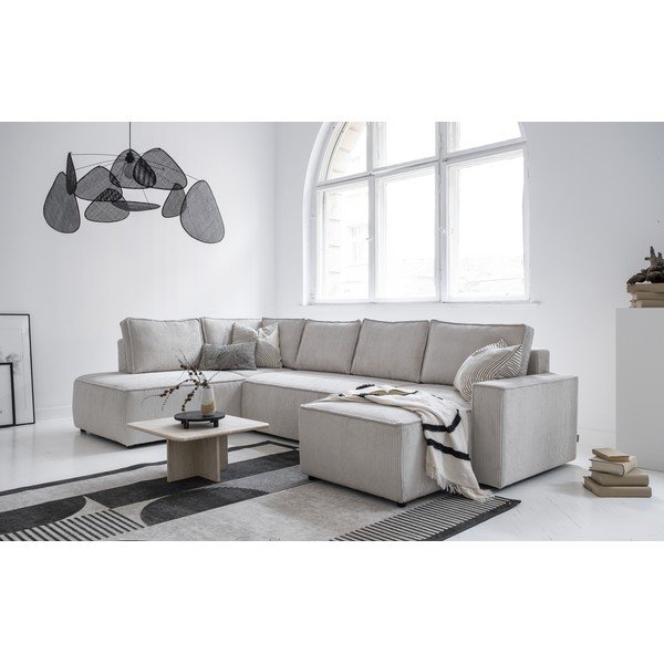 Bijela sklopiva kutna garnitura od samta (s lijevim kutom/u obliku slova "U") Brave Dave – Miuform-image-2