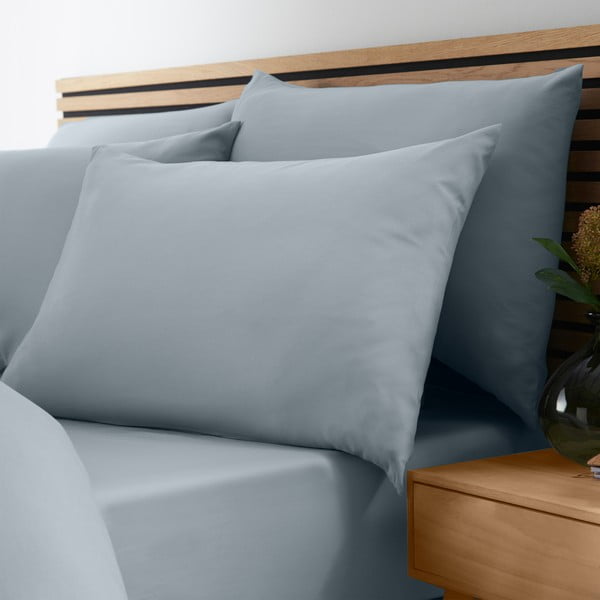 Prljavo plava plahta s gumom 90x190 cm So Soft Non-Iron – Catherine Lansfield-image-1